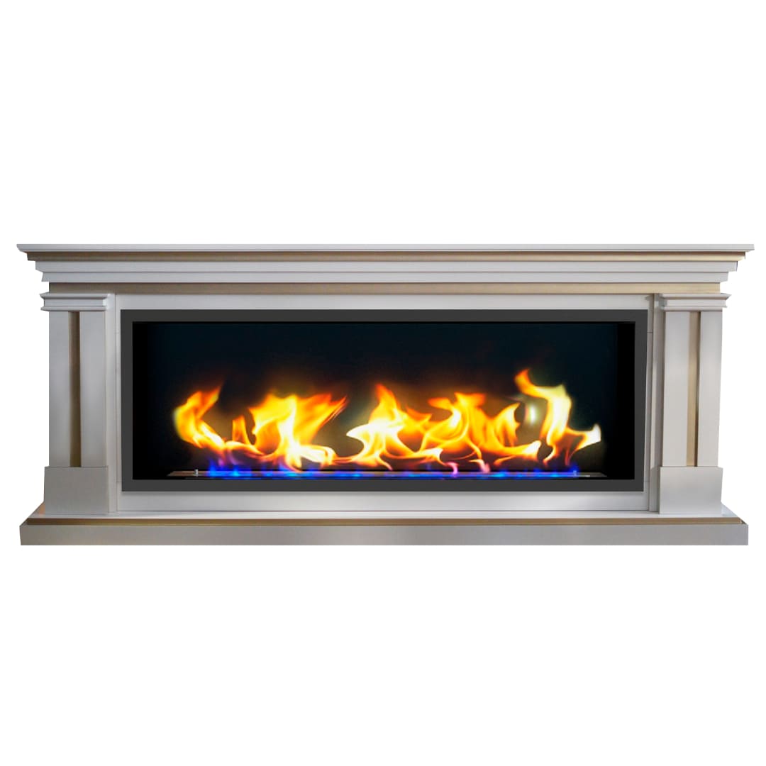 Биокамин в линейном портале "Русский огонь" Вермонт с защитным и декоративным стеклом по цене 111 450 руб.