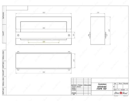 Биокамин SteelHeat WALL FRAME ONE 900 черный, стекло, стемалит Биокамин SteelHeat WALL FRAME ONE 900 черный, стекло, стемалит по цене 56 910 руб.