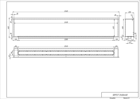 Биокамин "Русский огонь" Гефест 2460 встраиваемый с защитным стеклом по цене 112 100 руб.